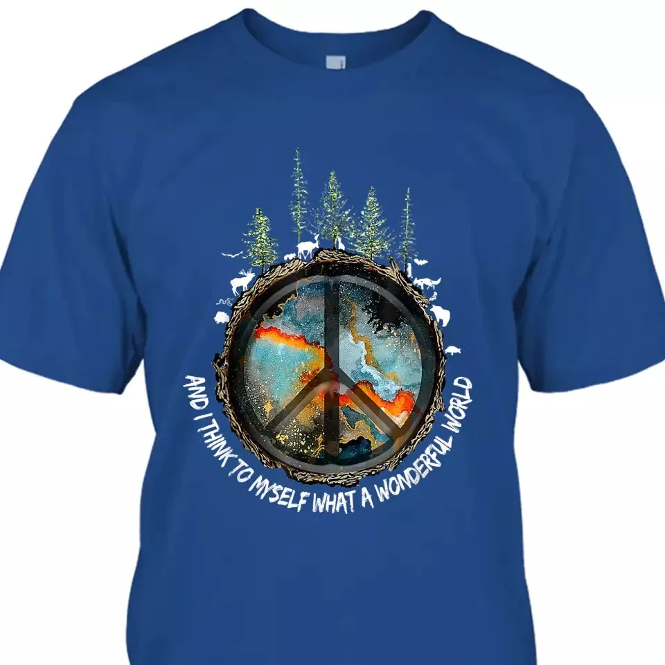 (50% OFF) - Hippie Peace Sign - T-Shirt and Hoodie - Peace Sign Earth Shirt - Gift for Hippie Lovers - Gift for Earth Day, Christmas