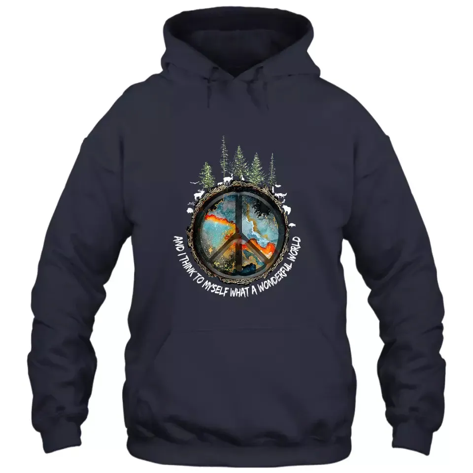 (50% OFF) - Hippie Peace Sign - T-Shirt and Hoodie - Peace Sign Earth Shirt - Gift for Hippie Lovers - Gift for Earth Day, Christmas