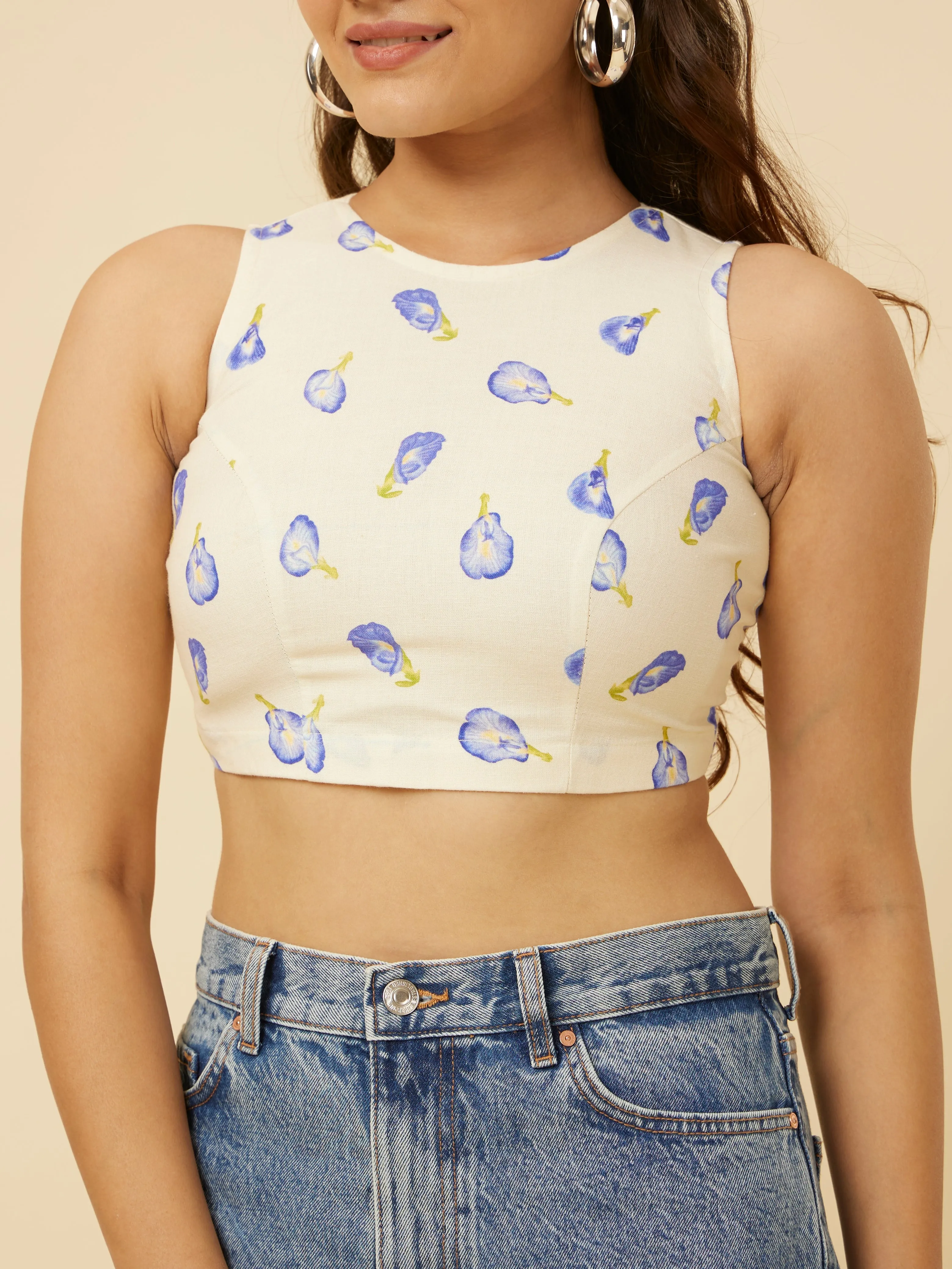 Blue Pea Crop Top