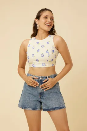 Blue Pea Crop Top