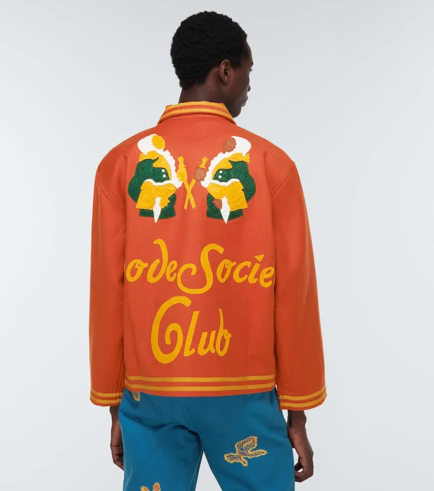 Bode Society Club wool blouson jacket