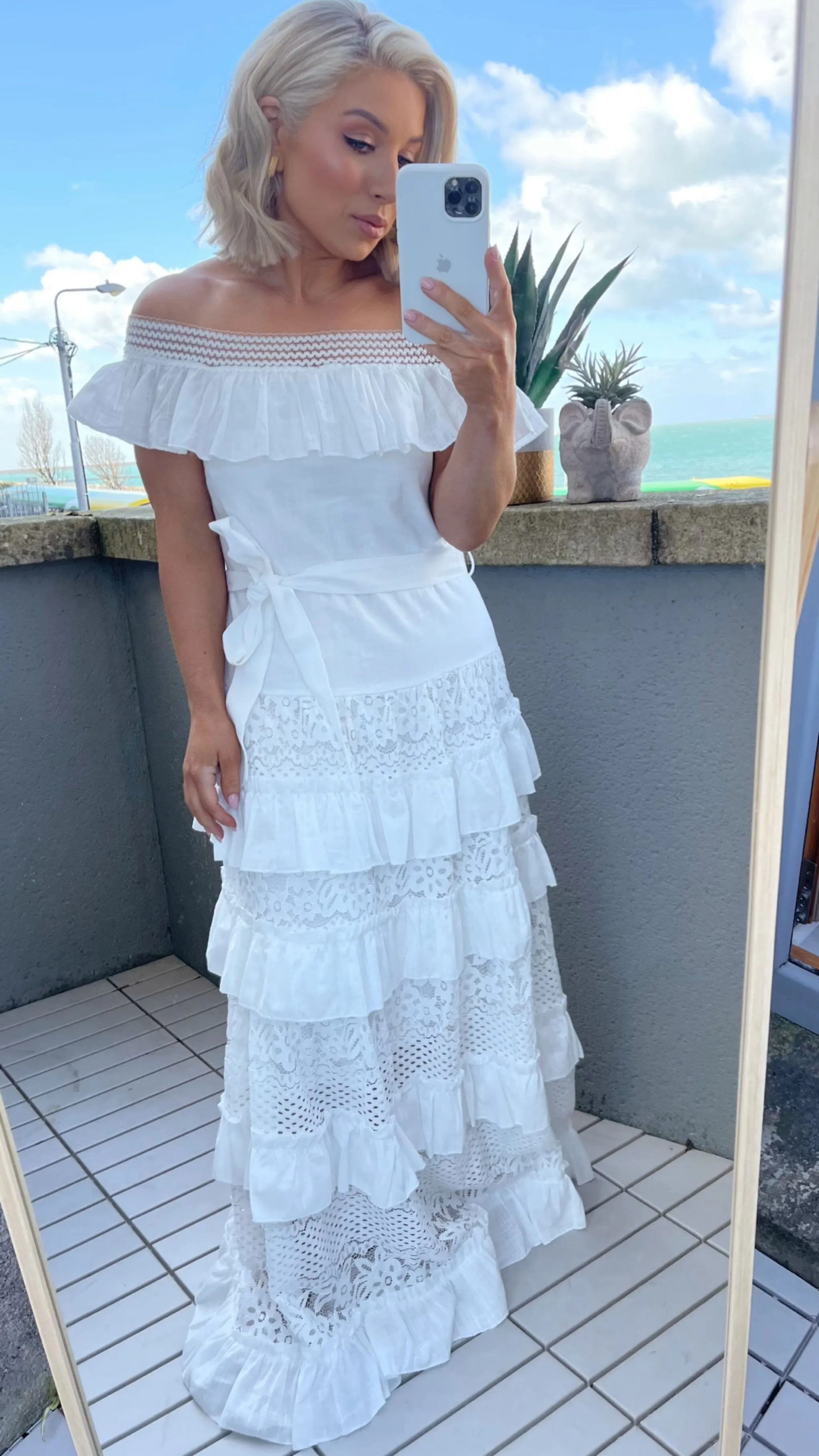CAPRI LACE MAXI DRESS - WHITE