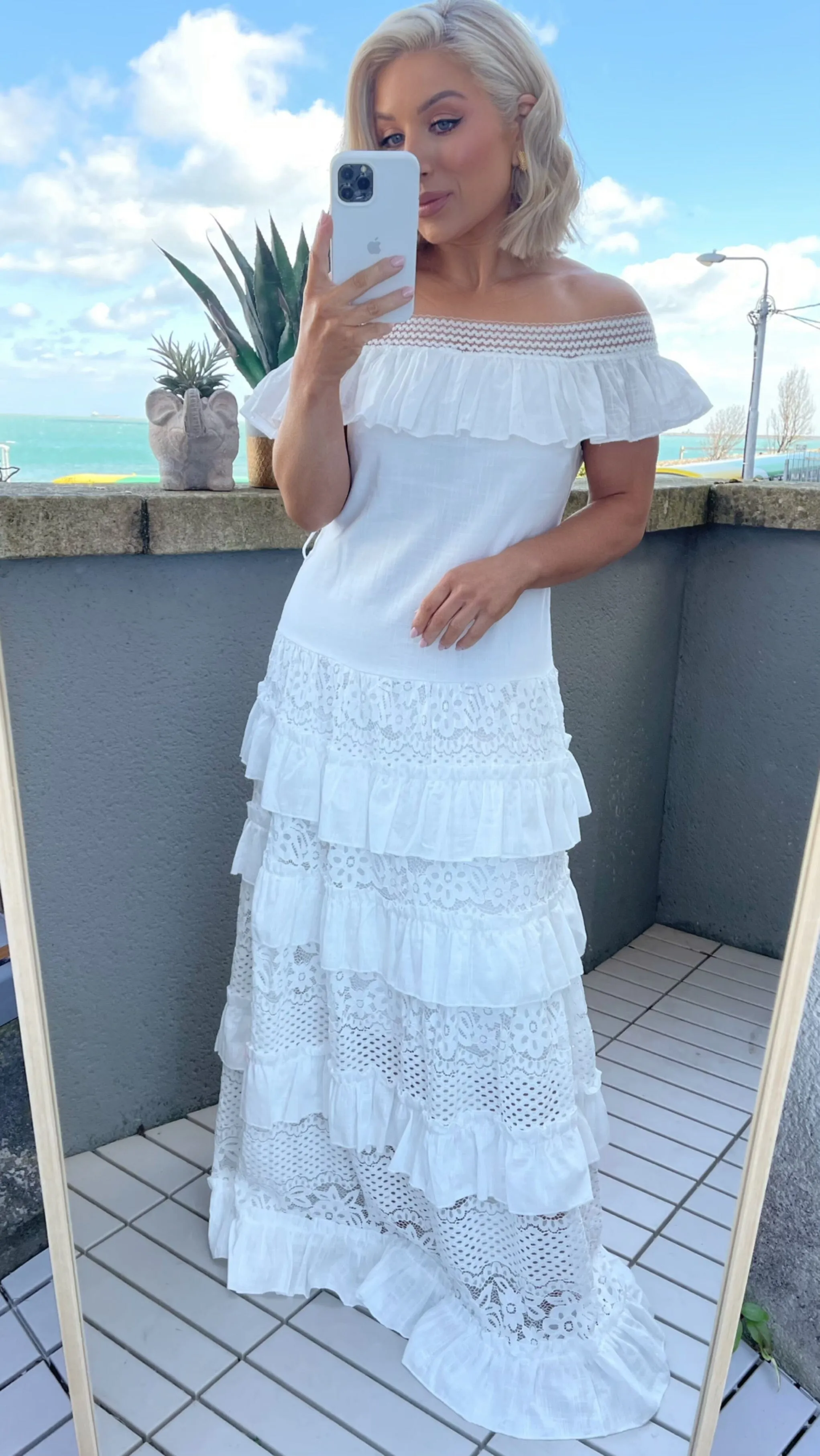 CAPRI LACE MAXI DRESS - WHITE