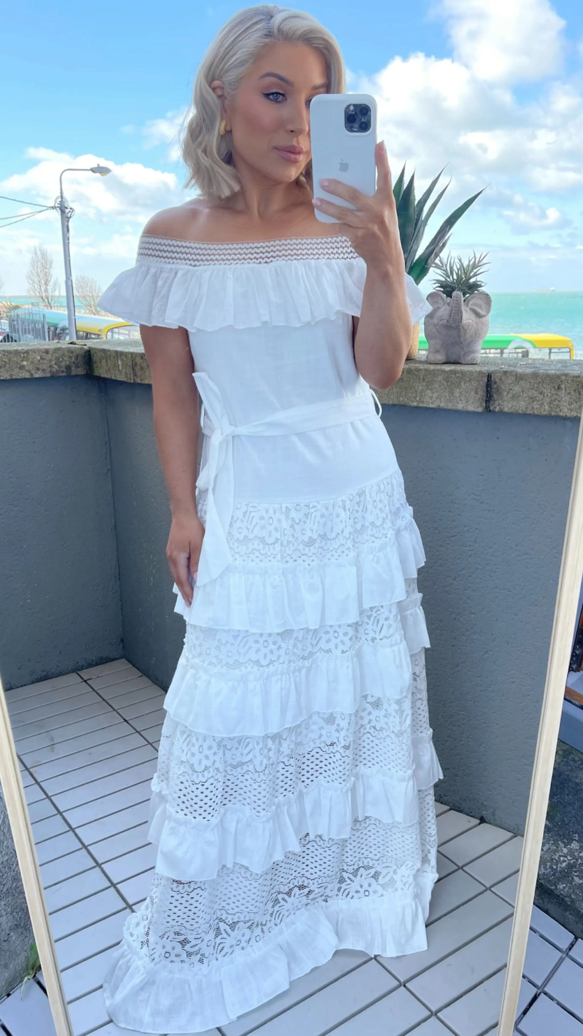CAPRI LACE MAXI DRESS - WHITE