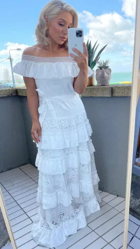 CAPRI LACE MAXI DRESS - WHITE