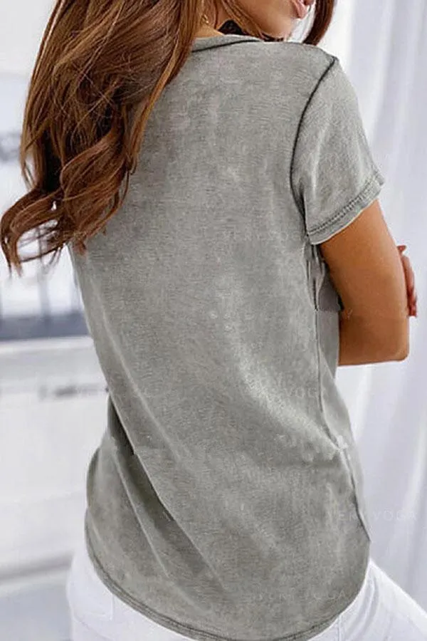 Casual Solid Color T-Shirt