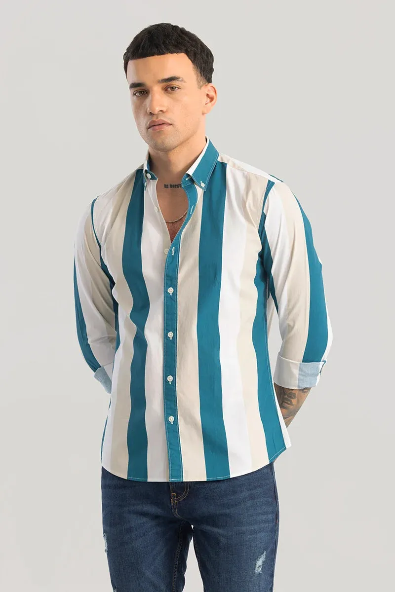 Clemence Teal Stripes Shirts