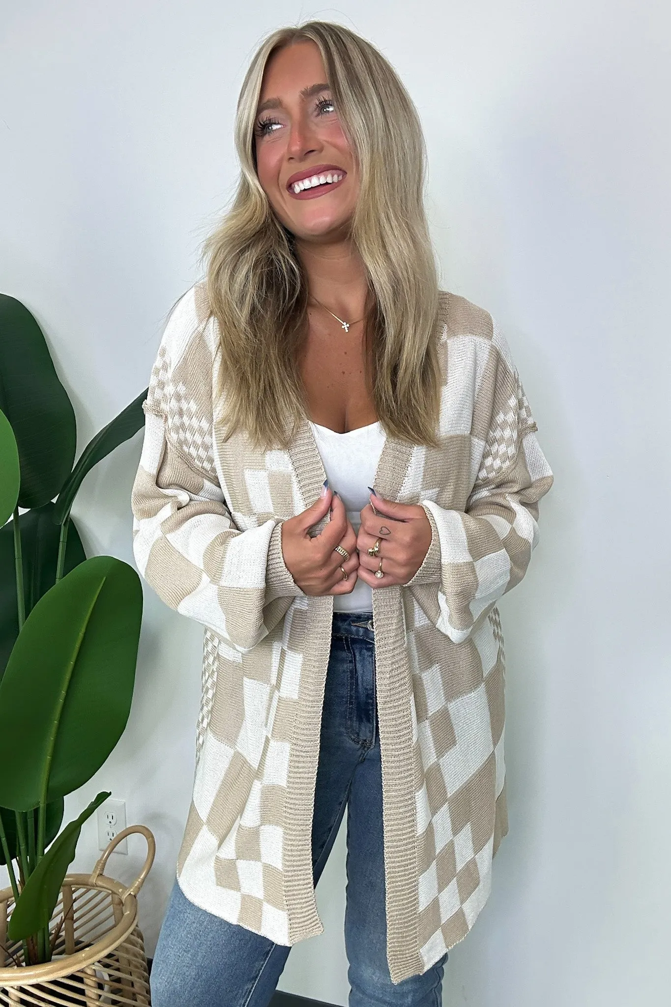 Coffeehouse Multi Check Cardigan - FINAL SALE
