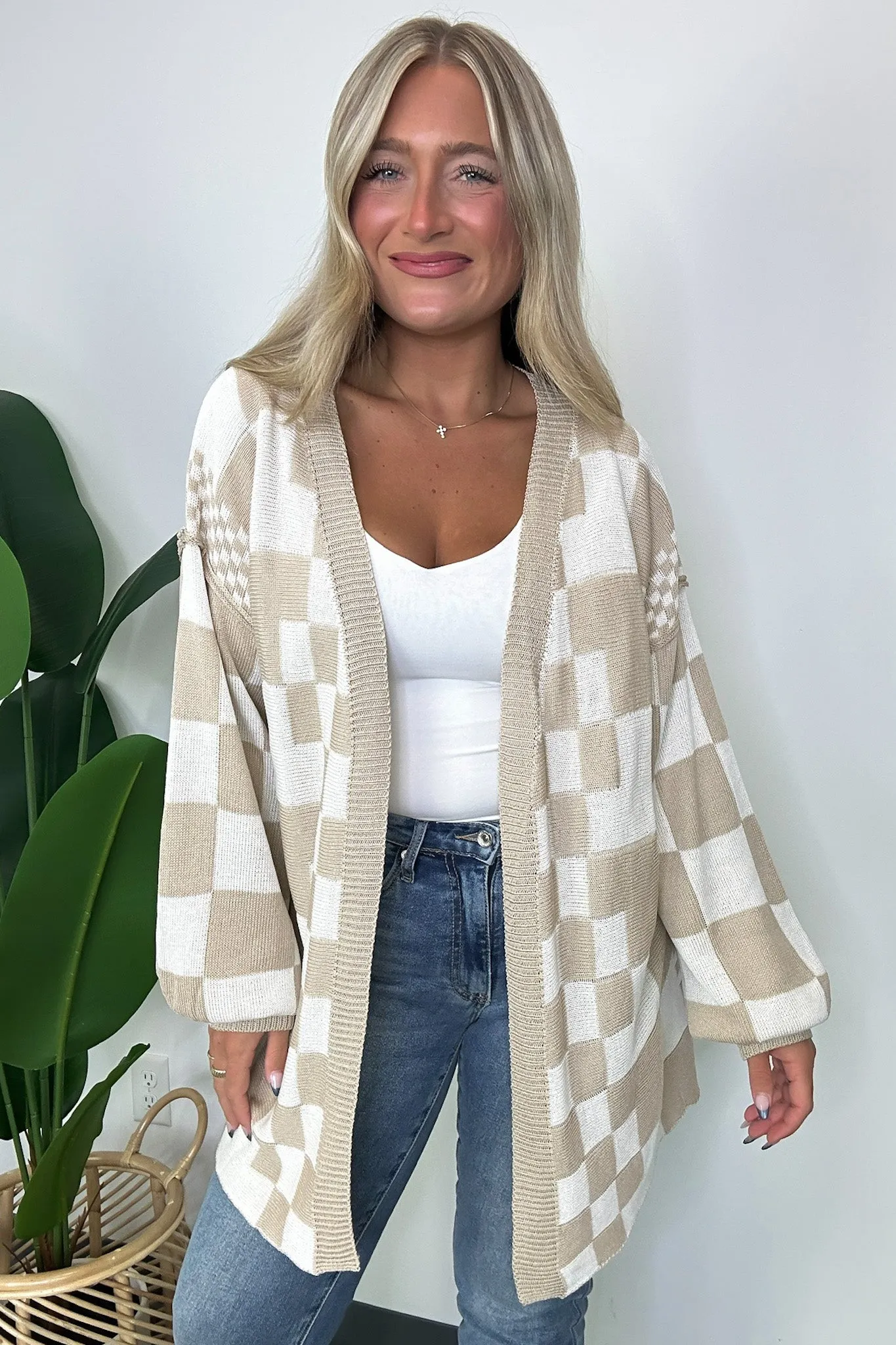 Coffeehouse Multi Check Cardigan - FINAL SALE