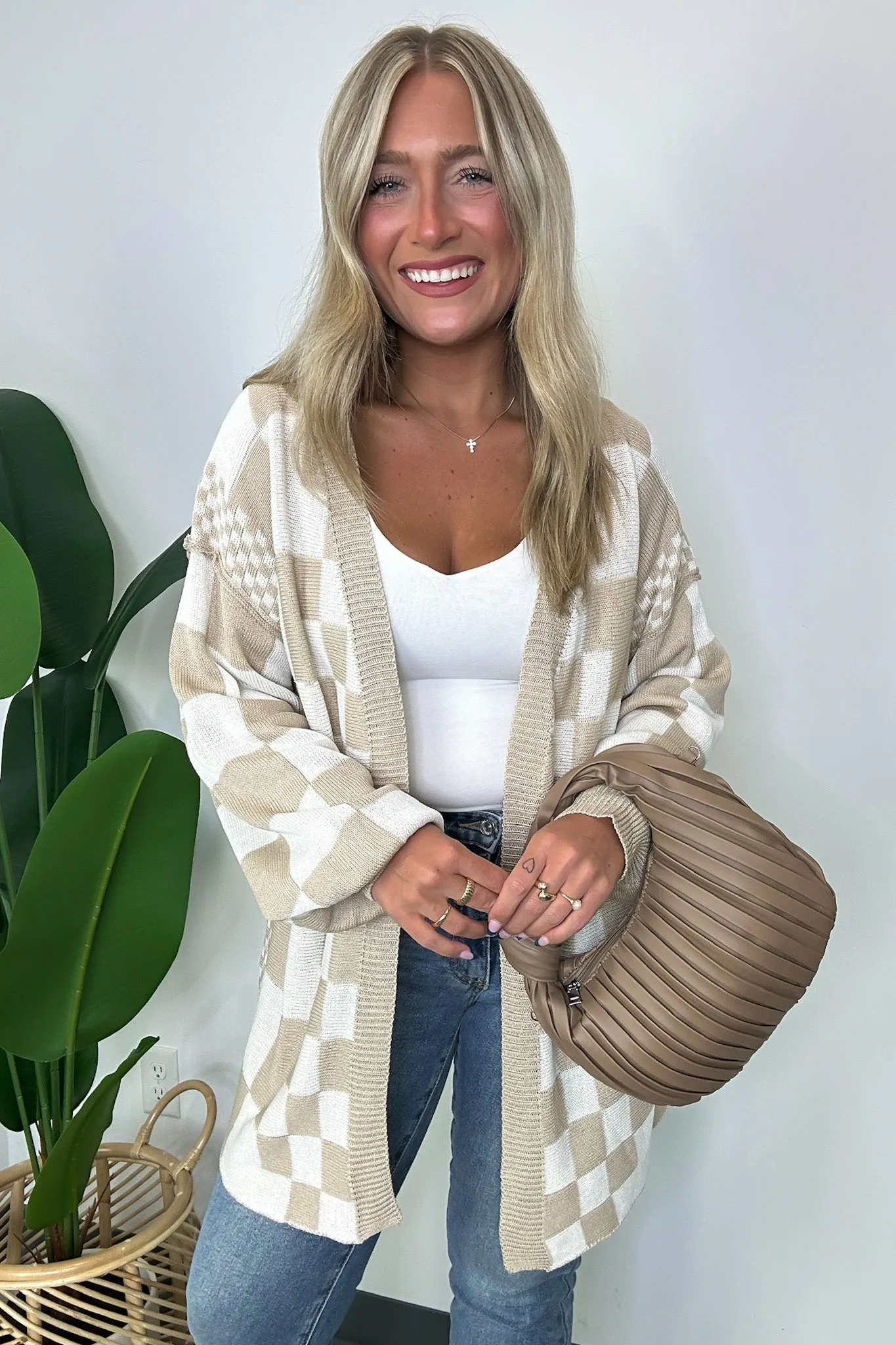 Coffeehouse Multi Check Cardigan - FINAL SALE