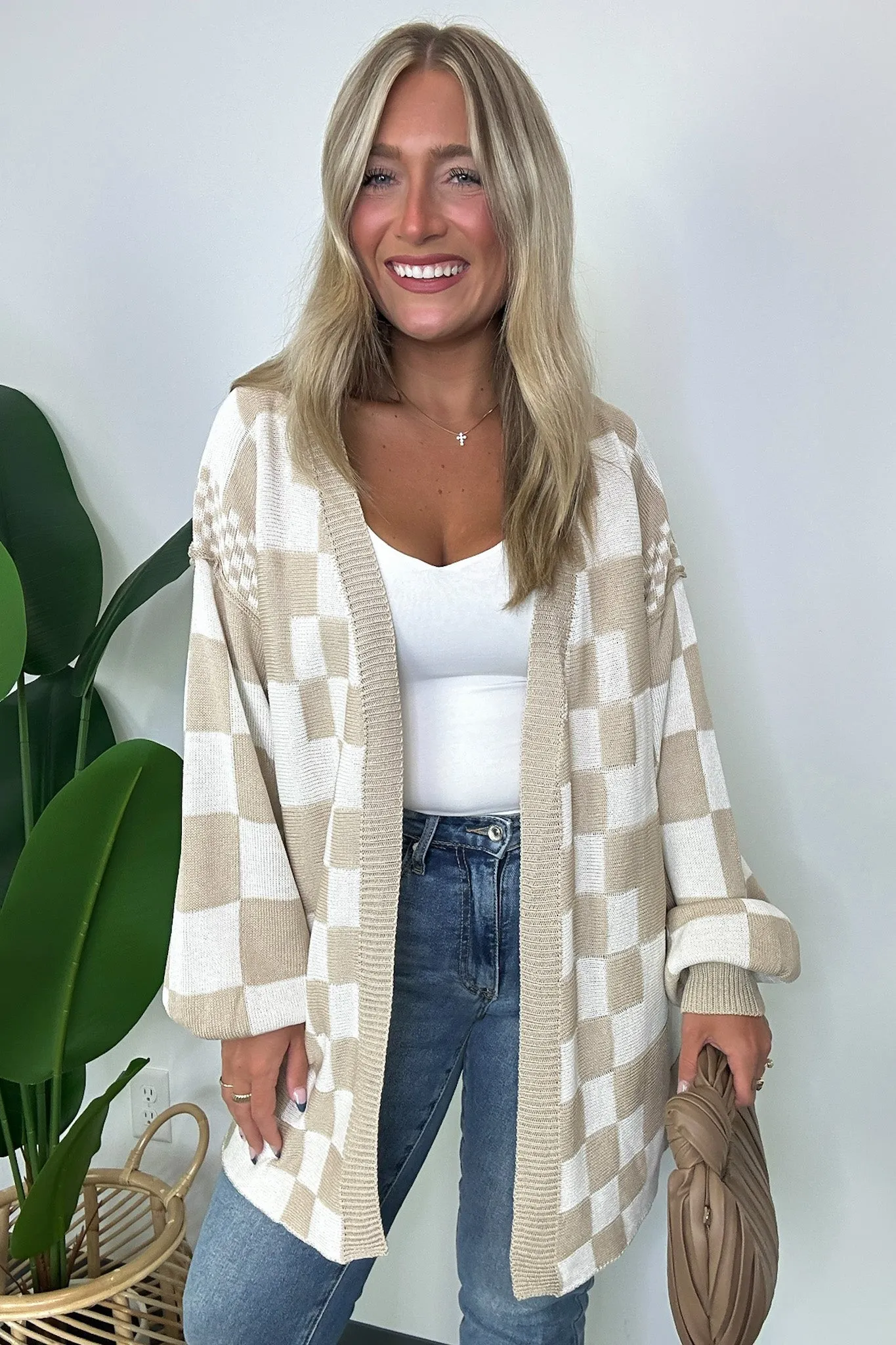 Coffeehouse Multi Check Cardigan - FINAL SALE