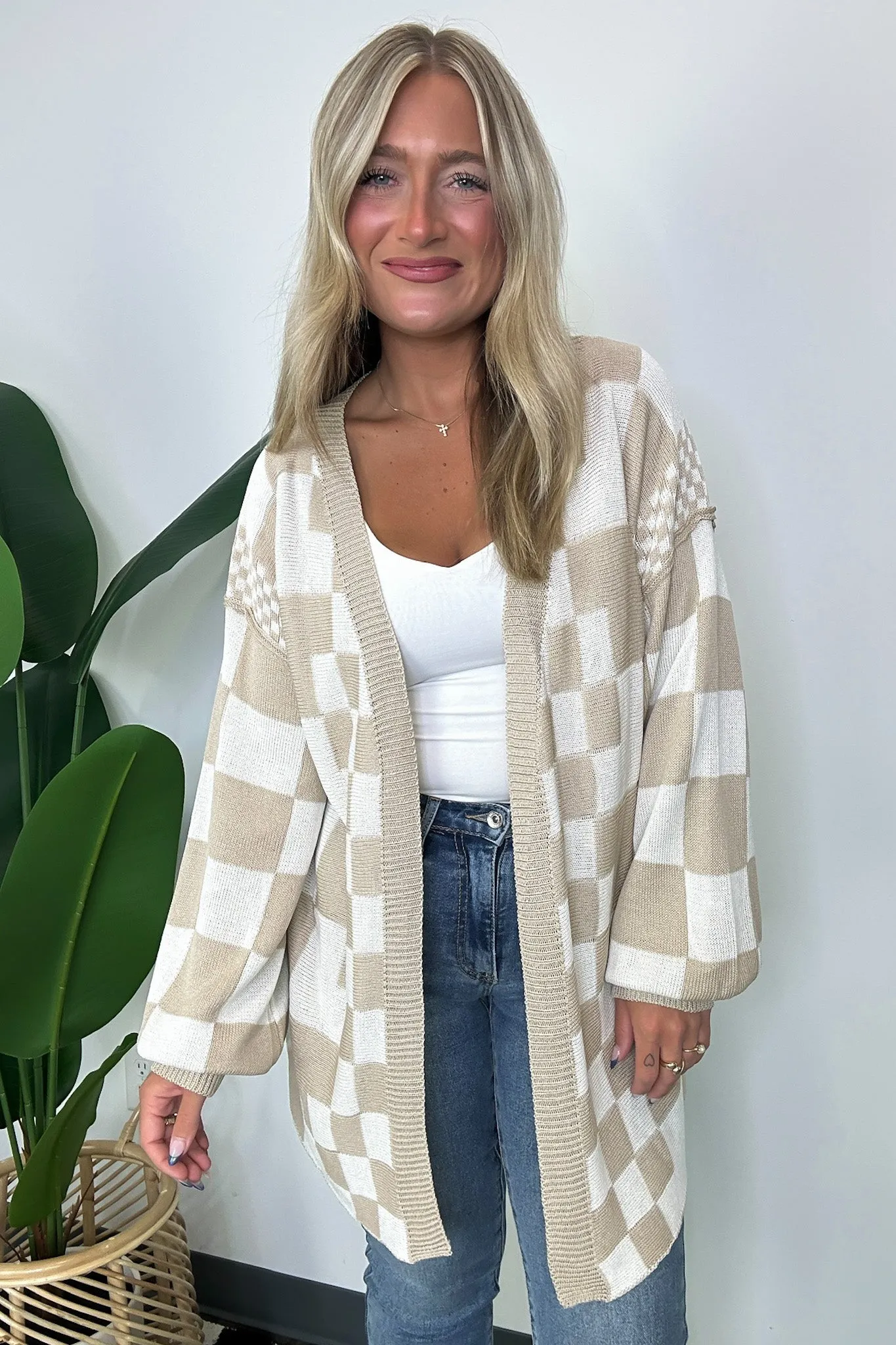 Coffeehouse Multi Check Cardigan - FINAL SALE