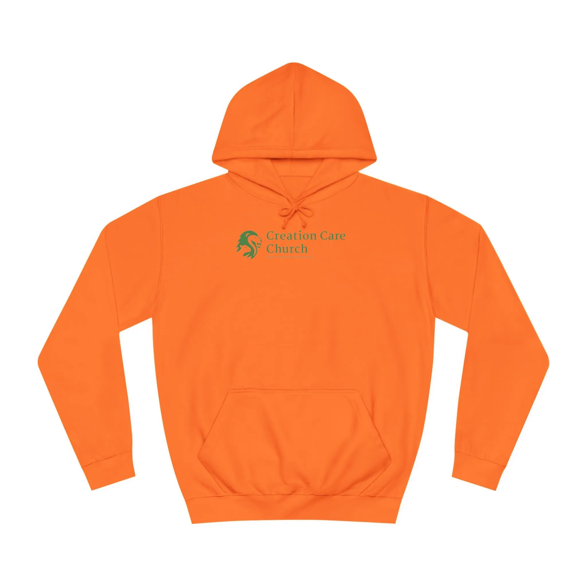 Creation Care Church - Green Logo front - Good News for All Creation back - Unisex College Hoodie