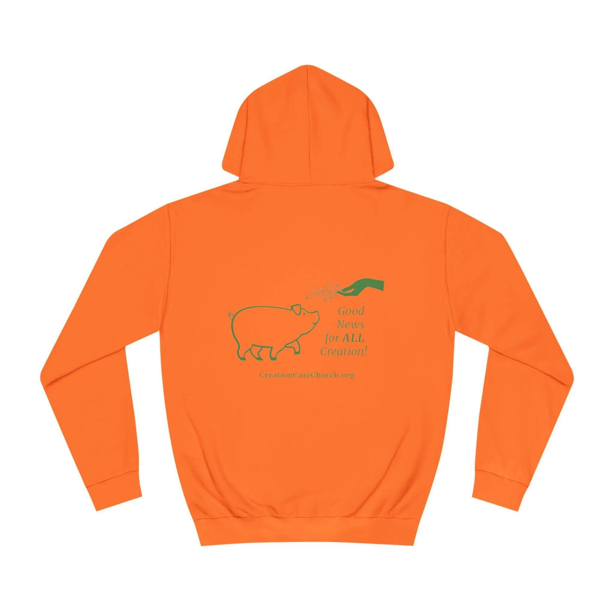 Creation Care Church - Green Logo front - Good News for All Creation back - Unisex College Hoodie