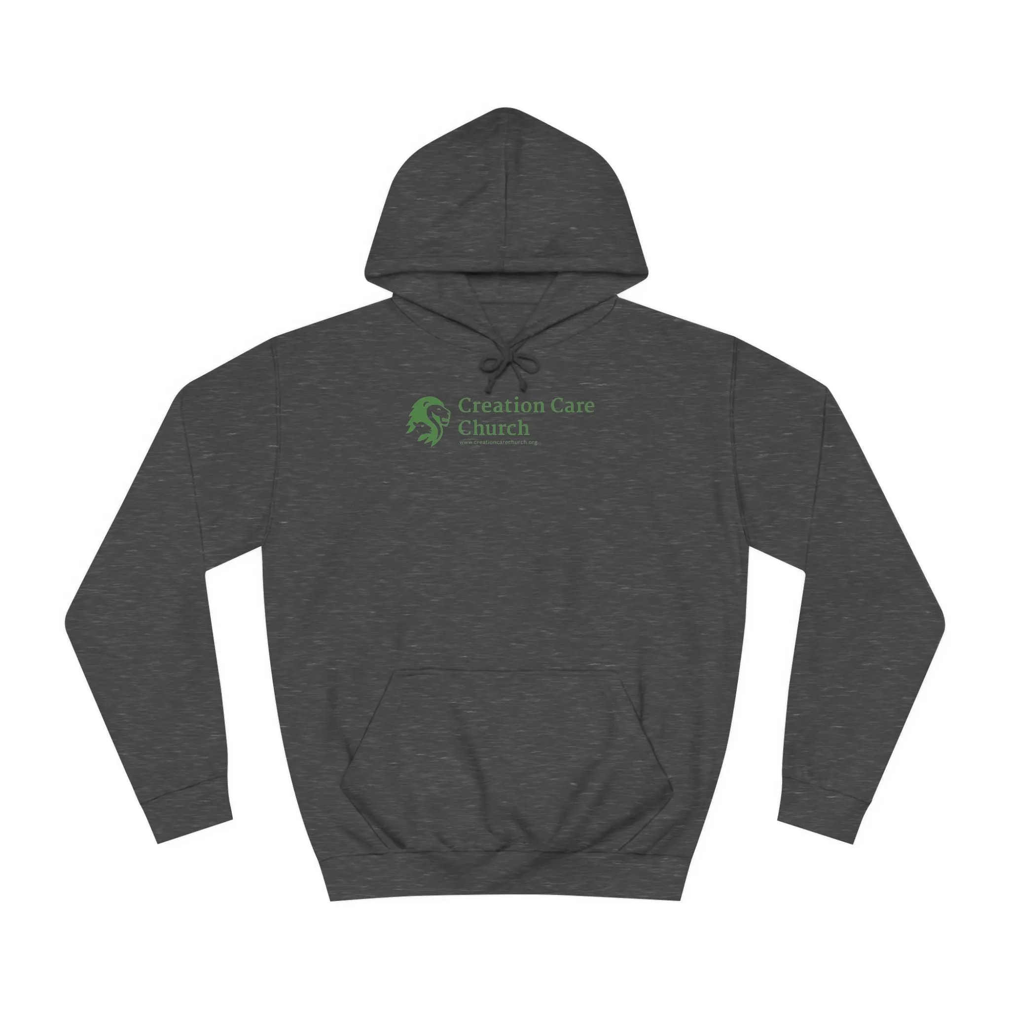 Creation Care Church - Green Logo front - Good News for All Creation back - Unisex College Hoodie