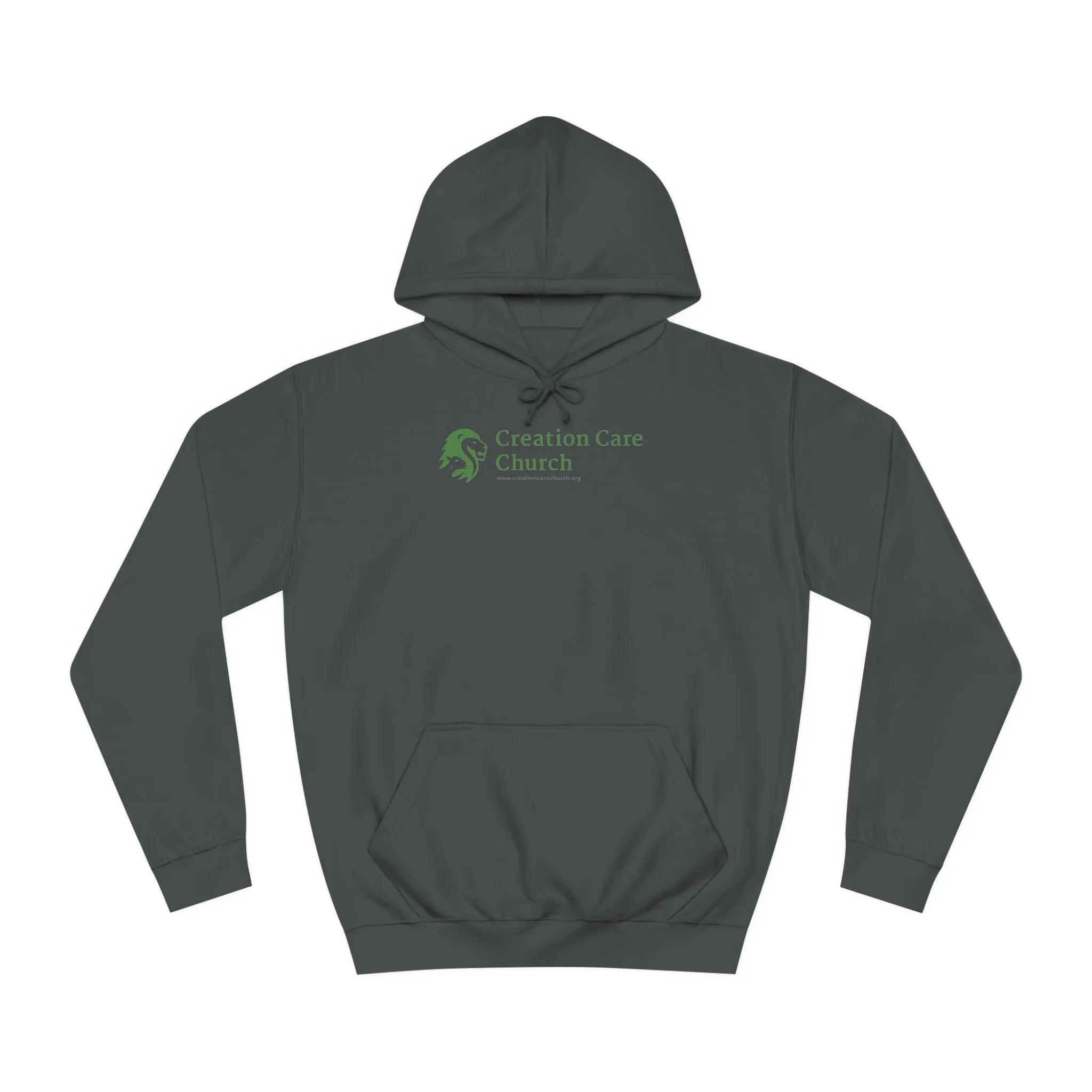Creation Care Church - Green Logo front - Good News for All Creation back - Unisex College Hoodie