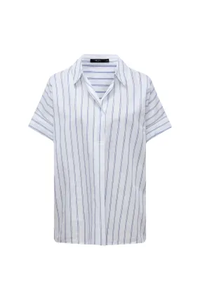 Diamond Cut Cotton Linen Bold Stripe shirt