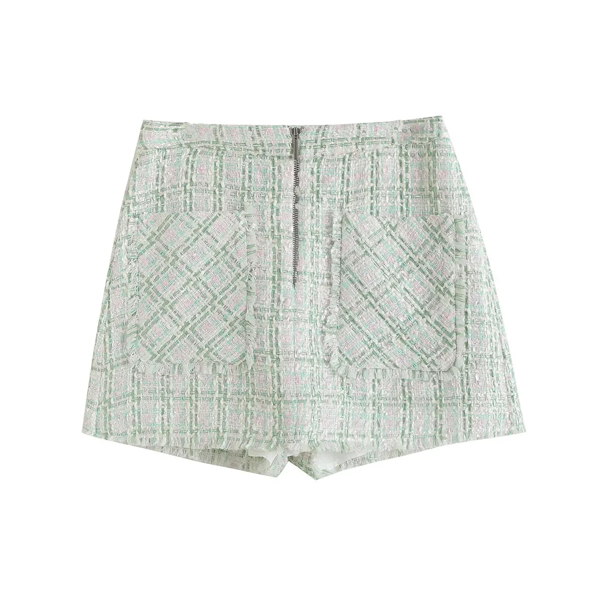 Elegant Tweed Blazer Skort Set