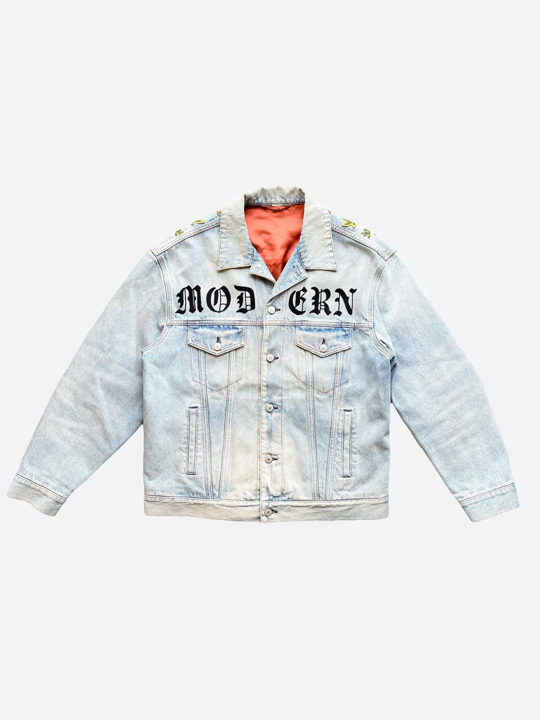 Gucci Modern Logo Embroidered Denim Jacket