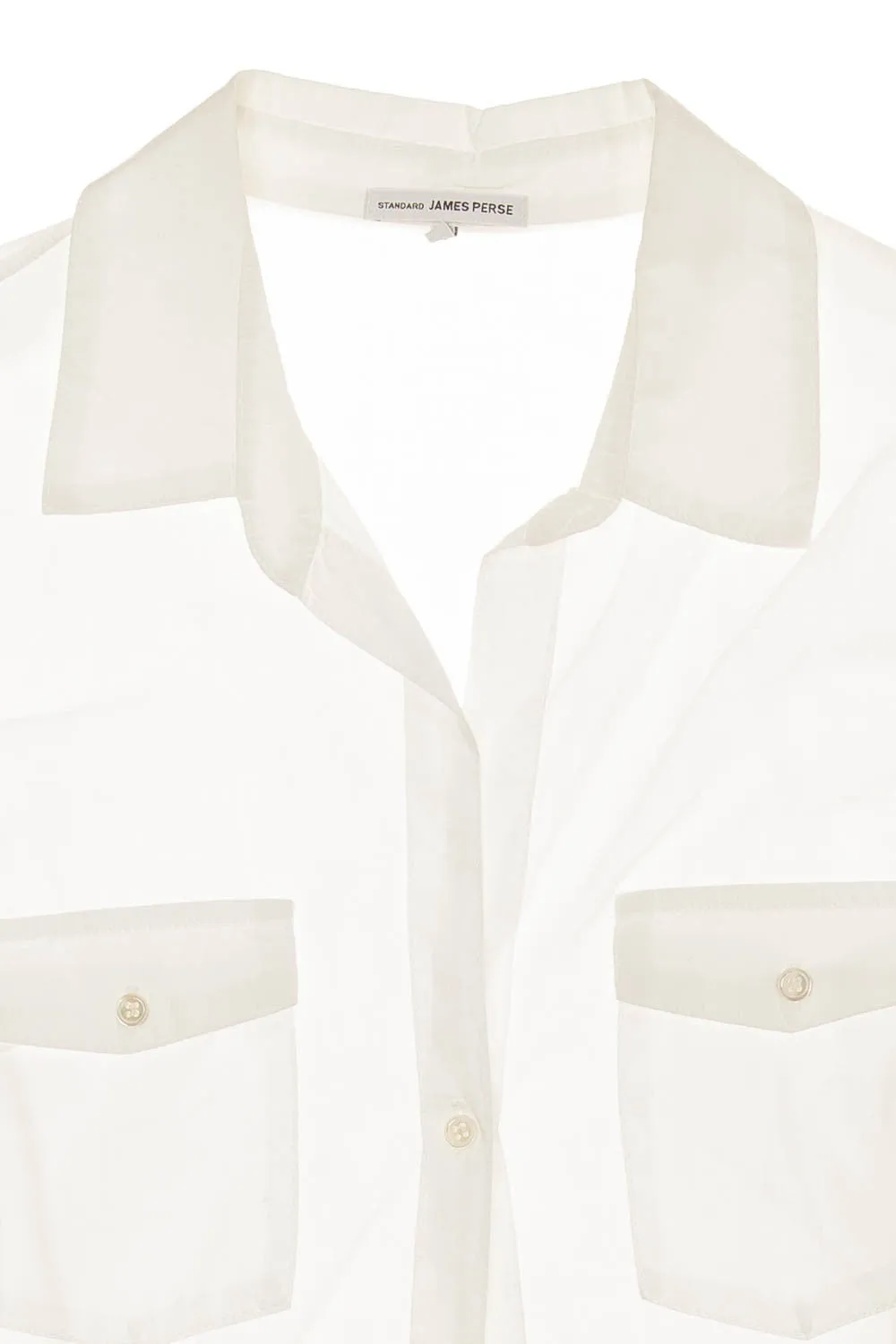 James Perse - White 3/4 Sleeve Button Up Shirt - US 4