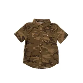 Kid's Poncho Button Up Camo Shirt Yth Palomita Tee-Cmo