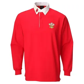 Kids' Traditional Long Sleeve Welsh Red Rugby Shirts Age 0-6 Months