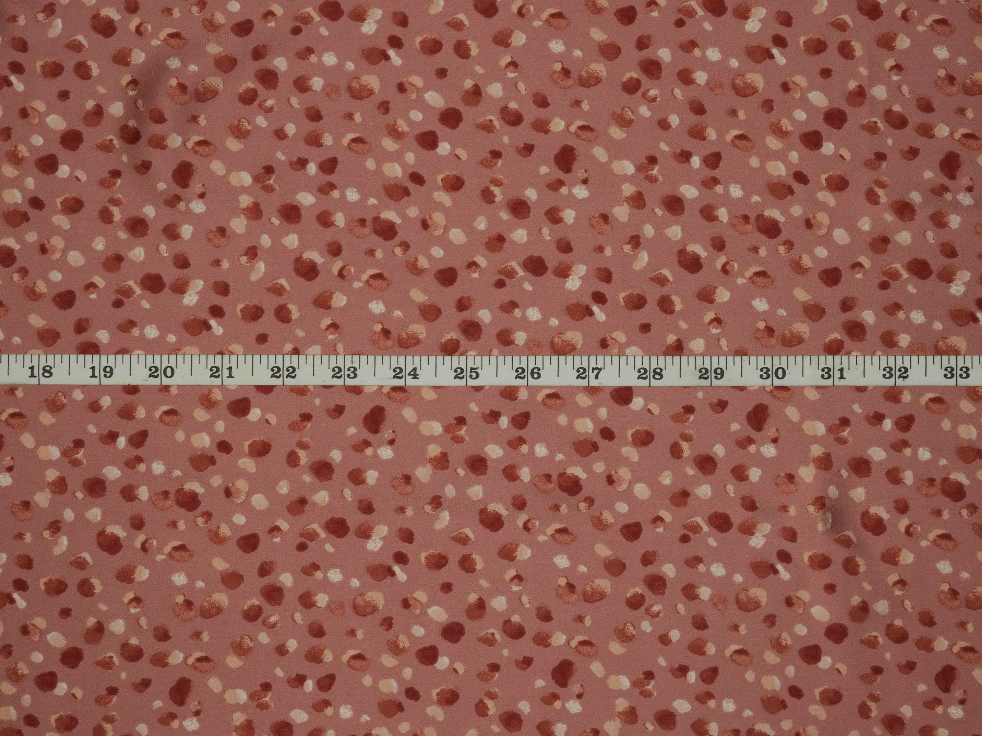 Lightweight  satin fabric by the yard -  Bronze orange multi dots print
