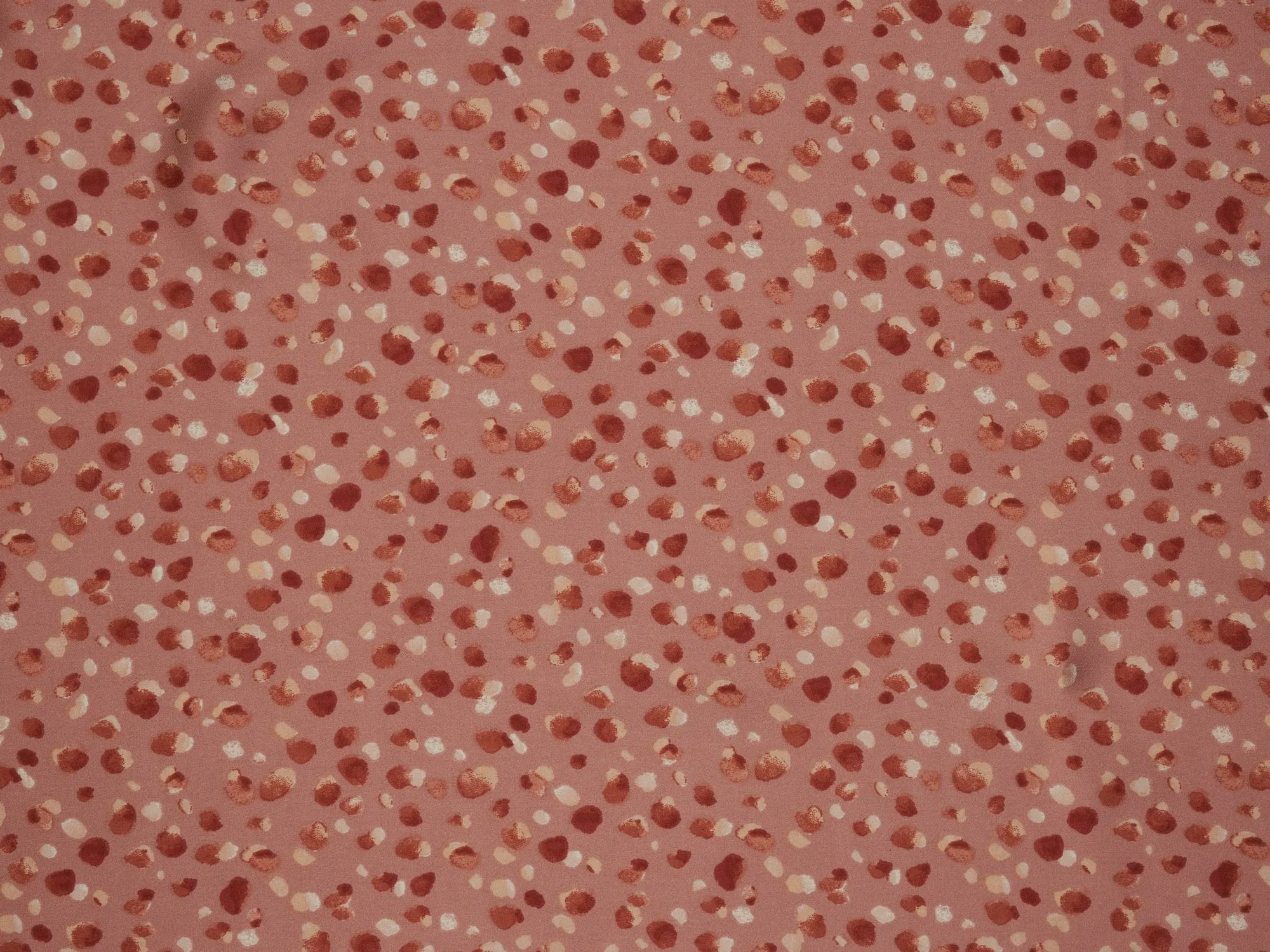 Lightweight  satin fabric by the yard -  Bronze orange multi dots print
