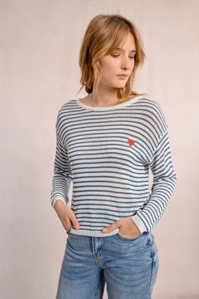 Lightweight Striped Pullover Sweater