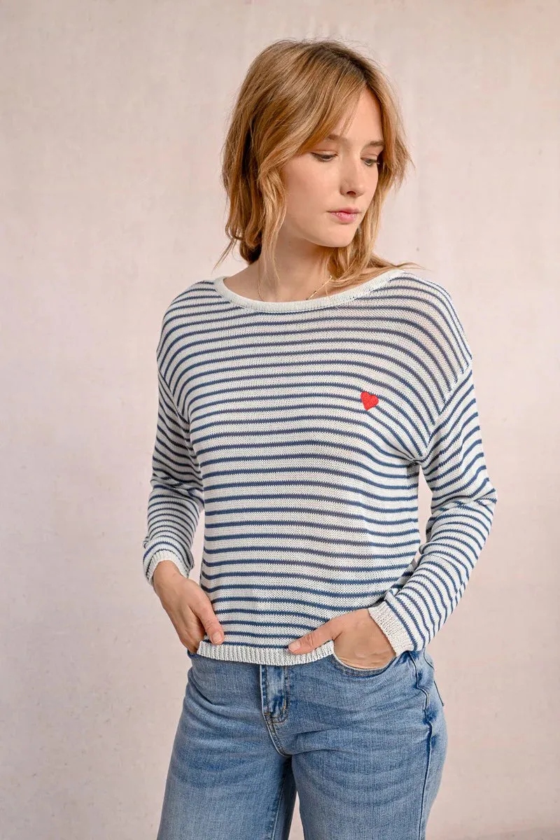 Lightweight Striped Pullover Sweater