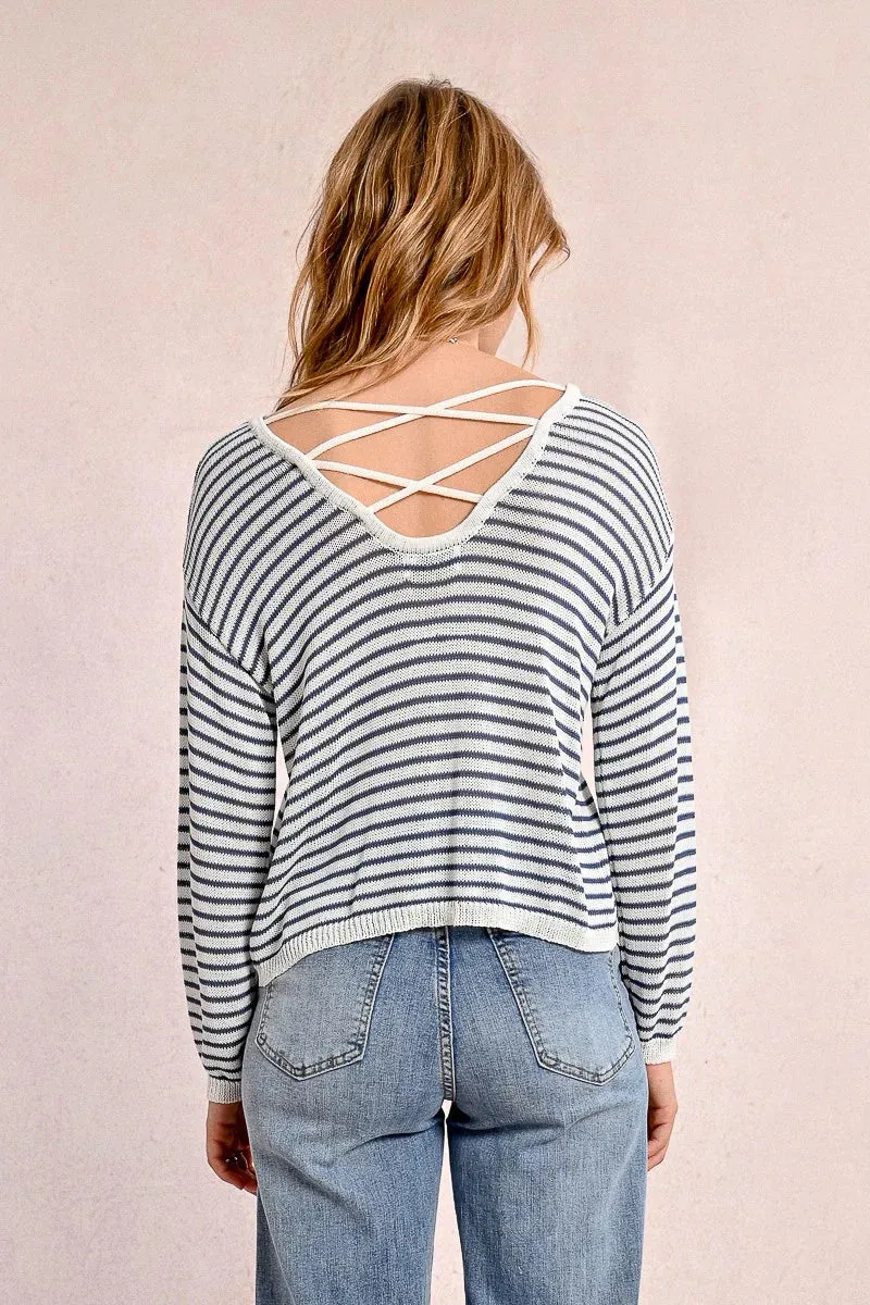 Lightweight Striped Pullover Sweater