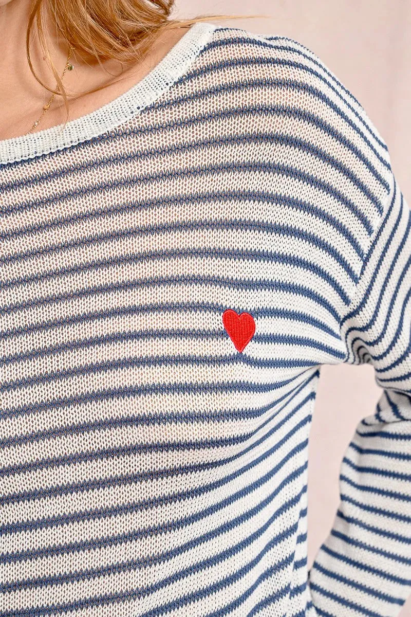 Lightweight Striped Pullover Sweater