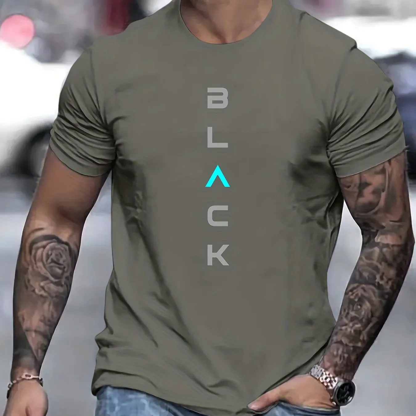 Men's Black Graphic Tee  Stylish Summer Comfort