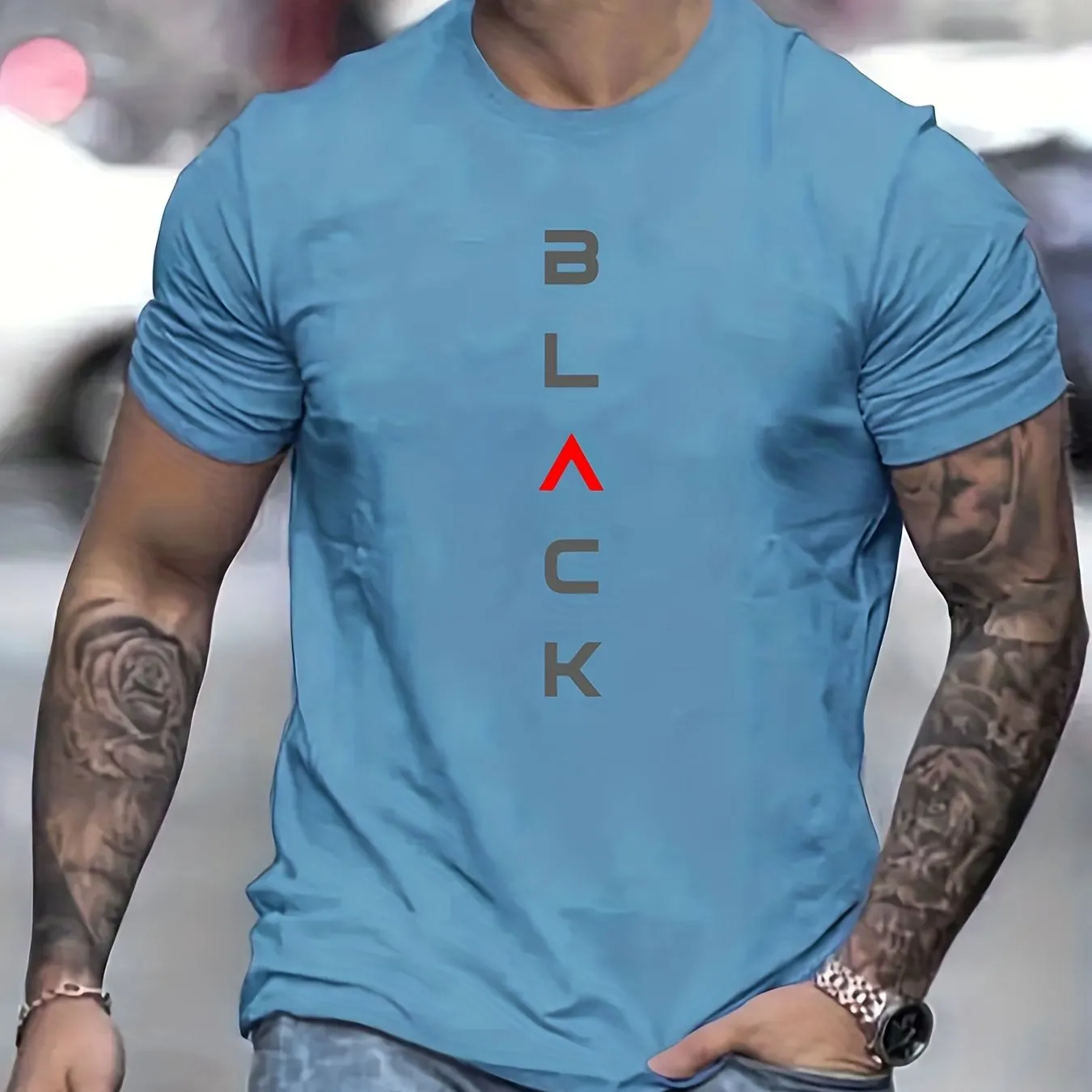 Men's Black Graphic Tee  Stylish Summer Comfort