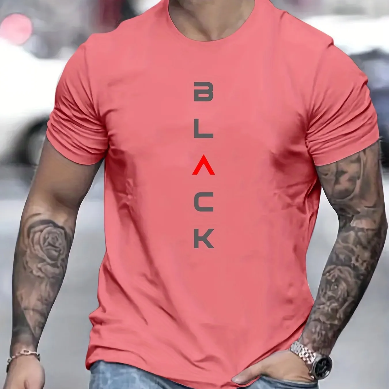 Men's Black Graphic Tee  Stylish Summer Comfort