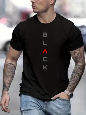 Men's Black Graphic Tee  Stylish Summer Comfort