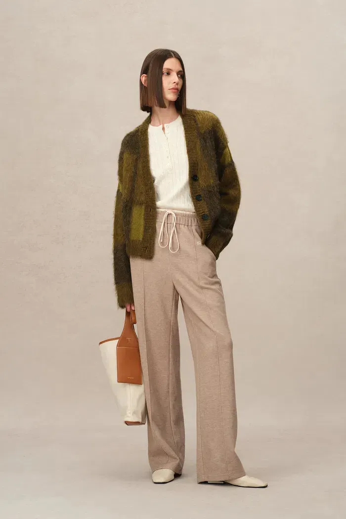 Nacton Plaid Cardigan in Baby Alpaca Blend Knit