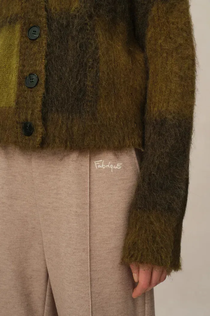 Nacton Plaid Cardigan in Baby Alpaca Blend Knit