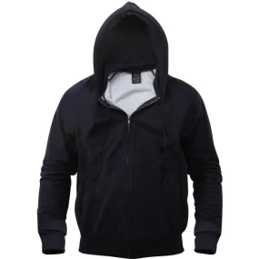Navy - Thermal-Lined Zipper Hooded Sweatshirt