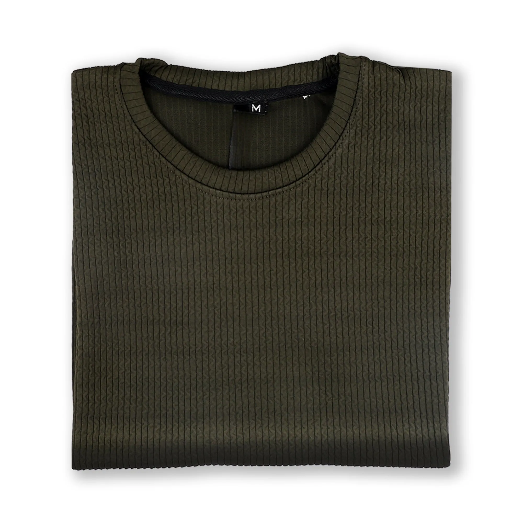 Olive Ribbed T-Shirt
