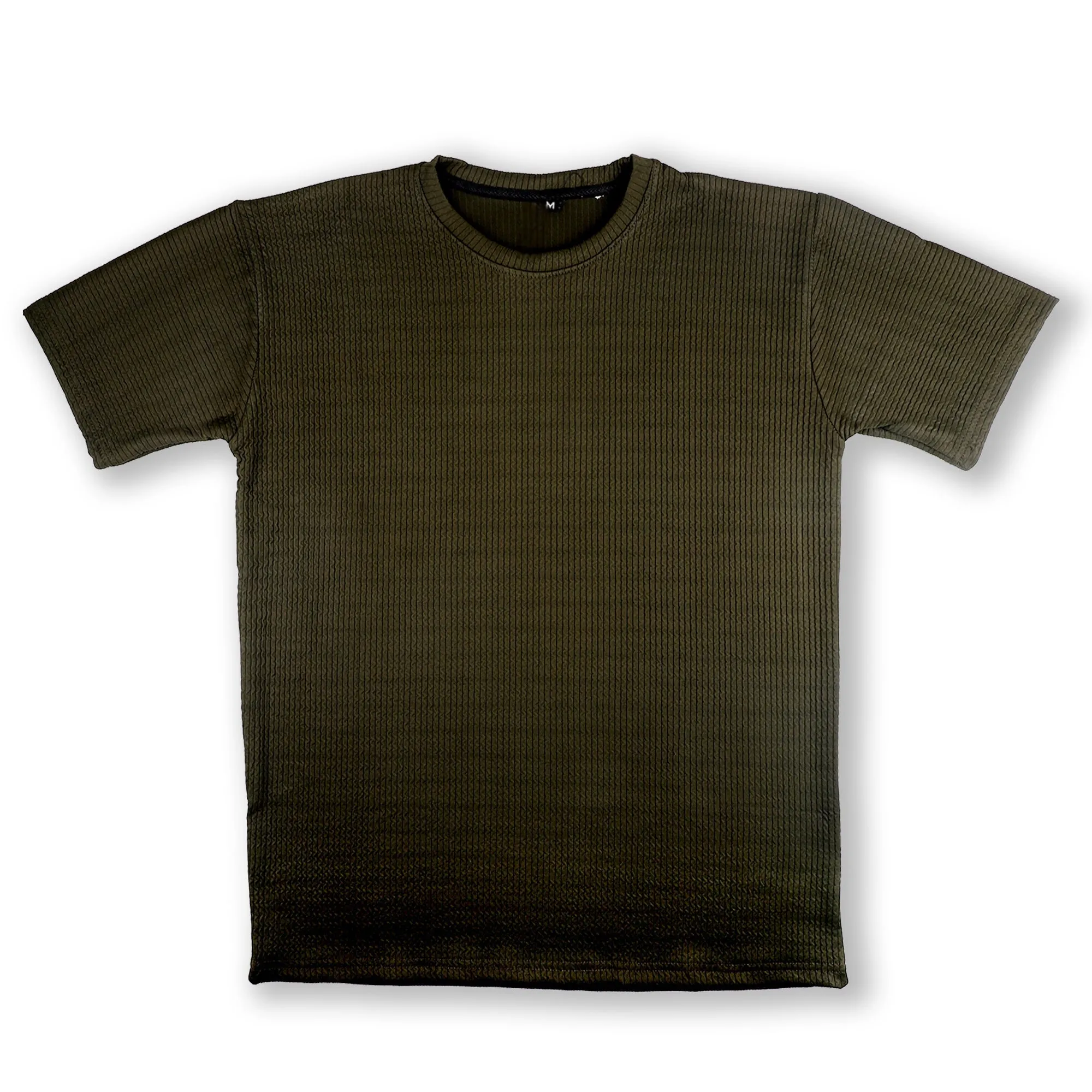 Olive Ribbed T-Shirt