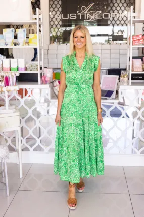 Paisley Green Maxi Dress