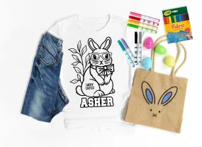 Personalized Easter Boys Coloring Shirt Basket Stuffer