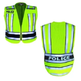 Pro Series Hi-Vis Safety Vest w/ Navy Band & Police Lettering - LAPD Navy (MPD)