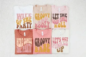 Retro Groovy Hippie Bachelorette Shirts