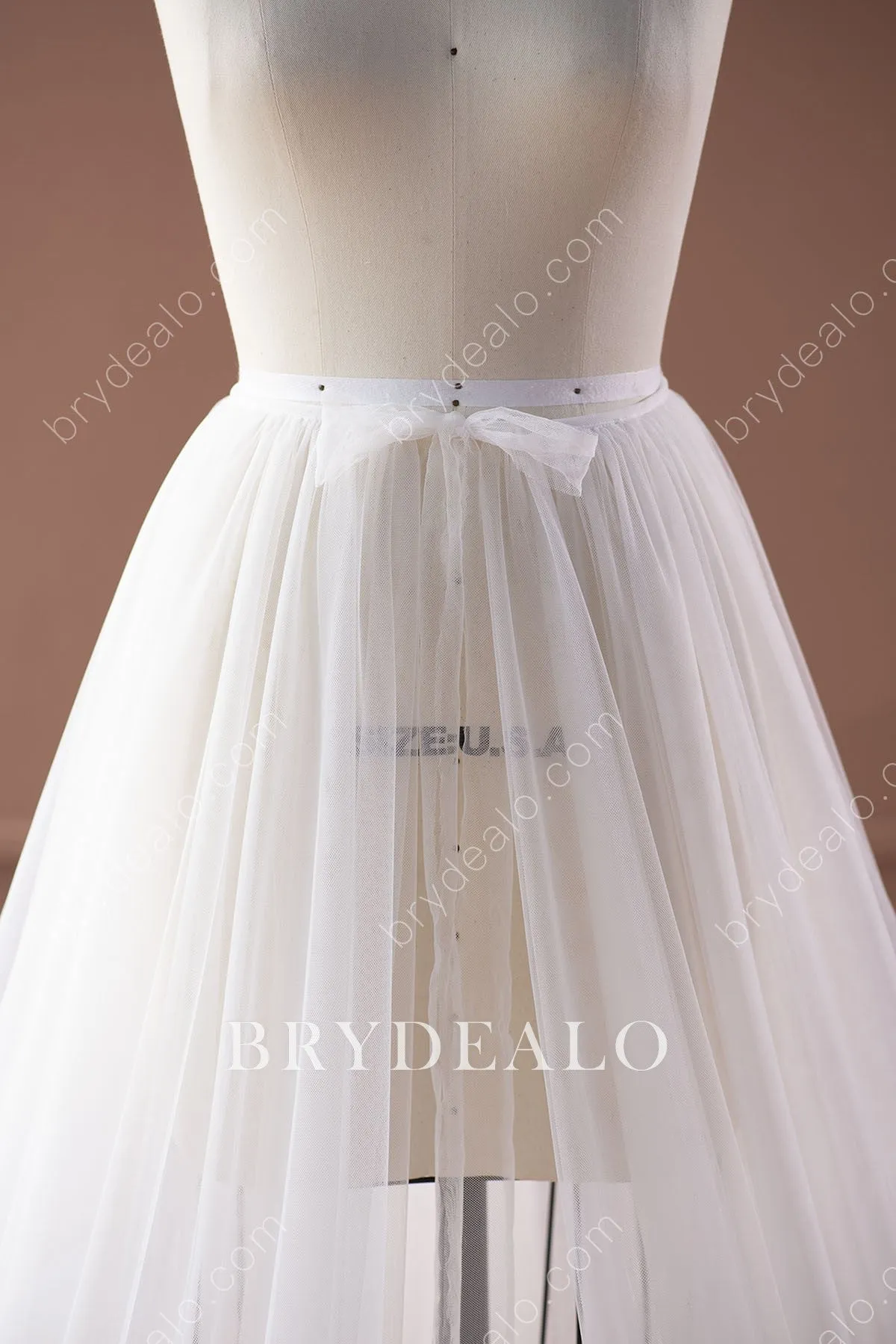 Simple Sheer Tulle Wedding Overskirt