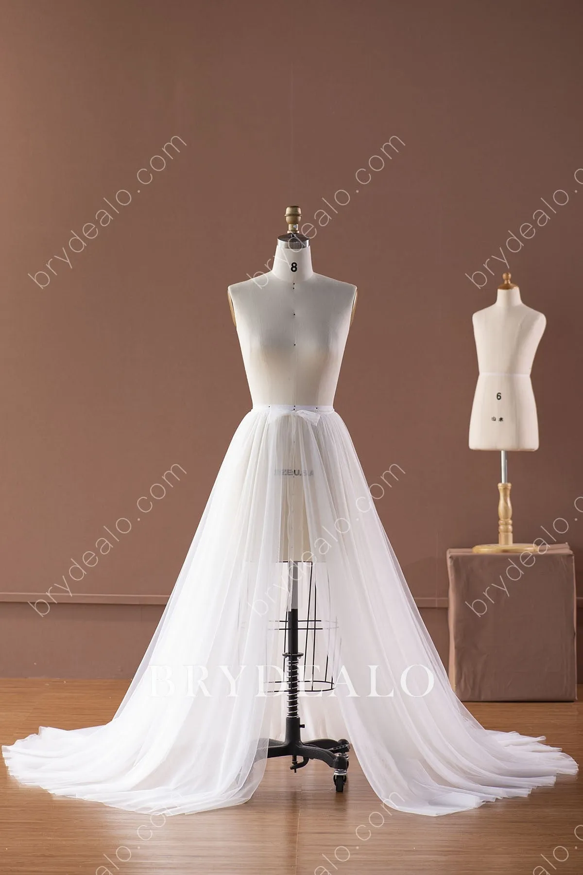 Simple Sheer Tulle Wedding Overskirt