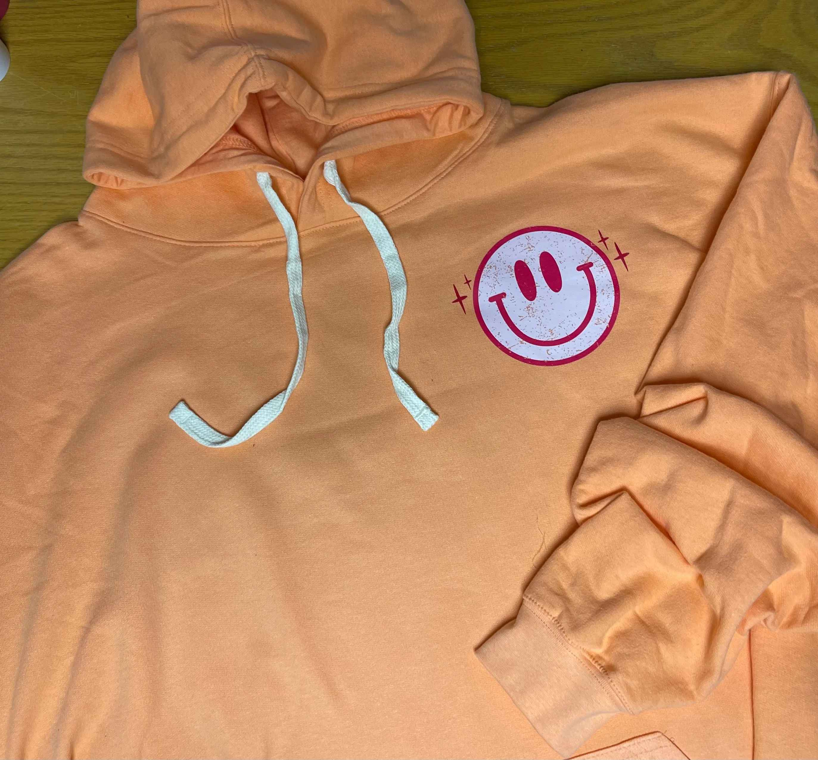 SMILE HOODIE-CANTALOUPE ORANGE-new!