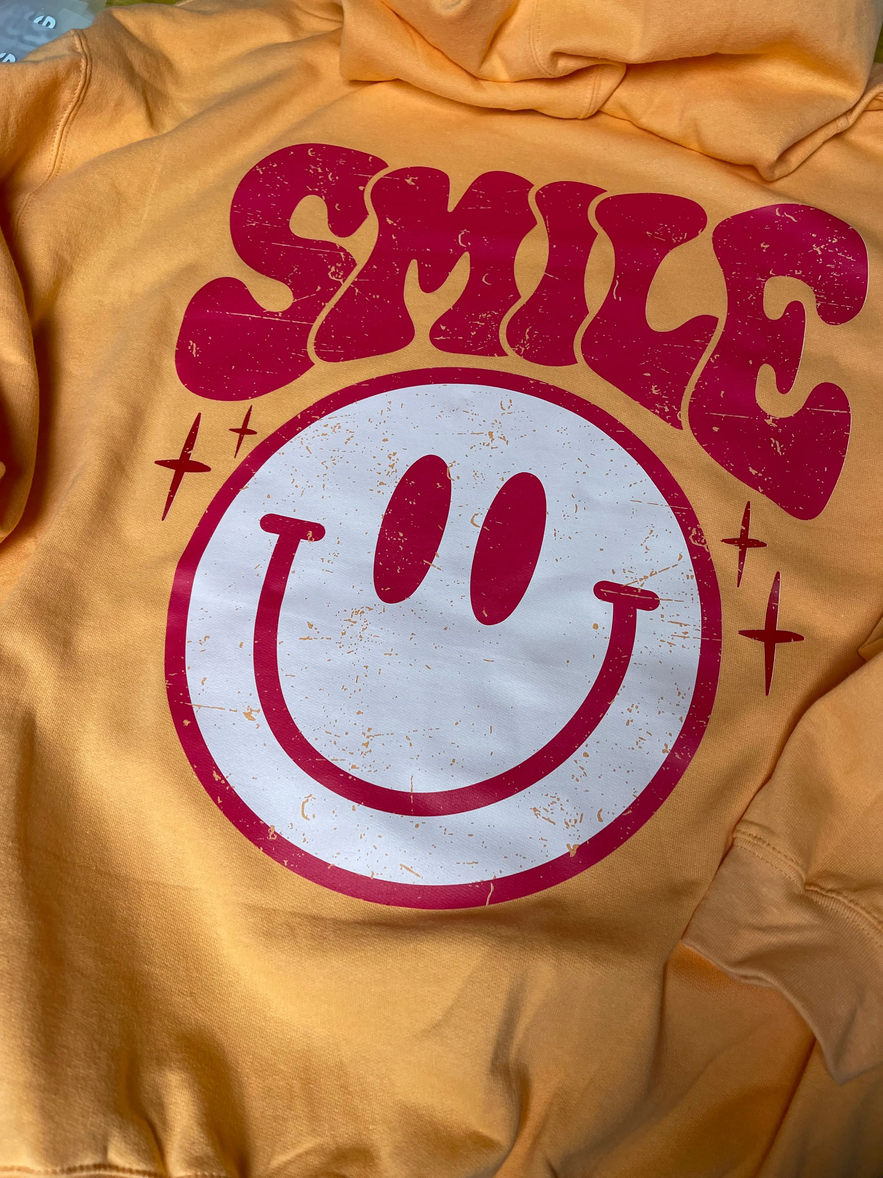 SMILE HOODIE-CANTALOUPE ORANGE-new!