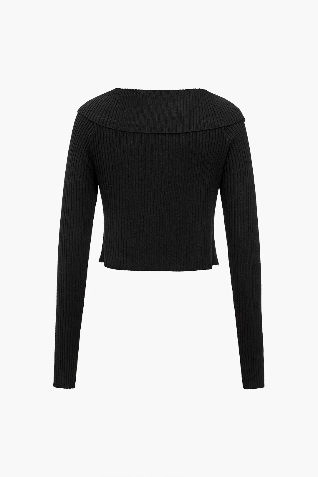 Solid Knit Zipper Hırka